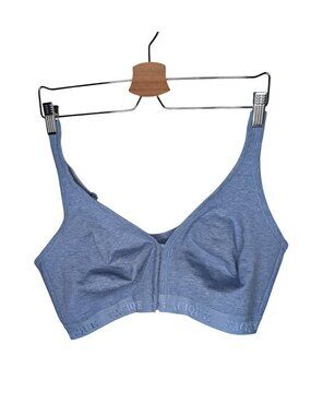 Cacique by Lane Bryant Light Blue Front Close Wire-Free Bra 44DD